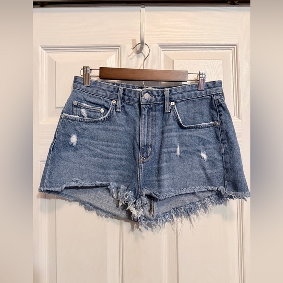 Lovers + Friends Pants - Lovers + Friends Distressed Blue Denim Cutoff Shorts